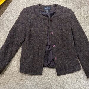 Elegant Tweed Blazer in Rich Brown